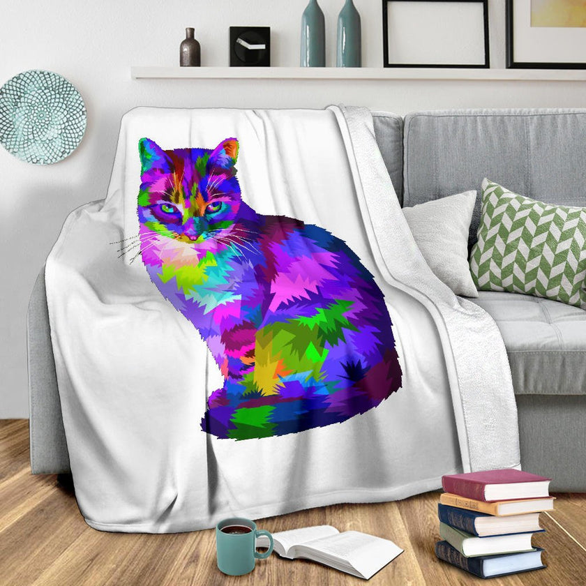 Gatto e Bianco - Coperta in Pile - Carbone's Marketplace