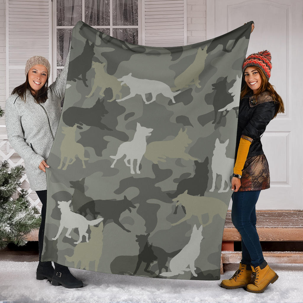 German Shepherd Camo Blanket - Carbone's Marketplace