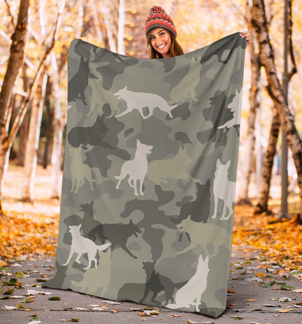 German Shepherd Camo Blanket - Carbone's Marketplace