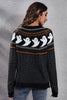 Ghost Pattern Round Neck Long Sleeve Sweater - Carbone's Marketplace