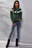 Ghost Pattern Round Neck Long Sleeve Sweater - Carbone's Marketplace