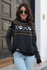 Ghost Pattern Round Neck Long Sleeve Sweater - Carbone's Marketplace