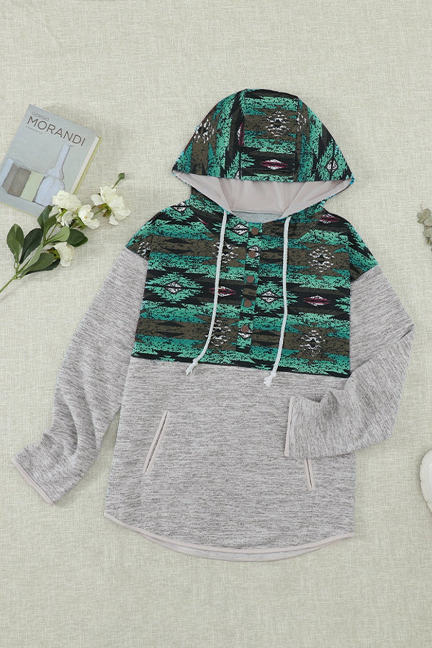 Ghost Print Dropped Shoulder Hoodie - Carbone's Marketplace