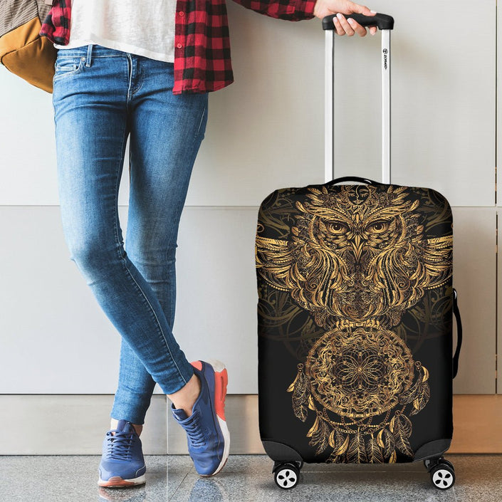 Gold Owl Luggage Cover - Carbone's Marketplace