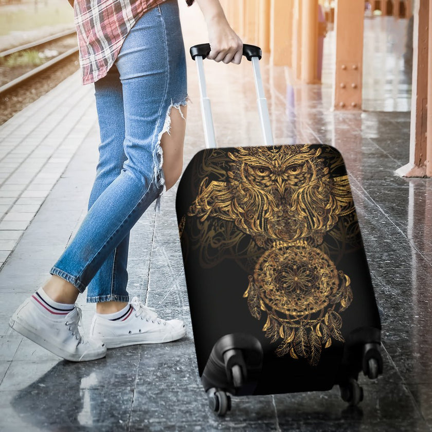 Gold Owl Luggage Cover - Carbone's Marketplace