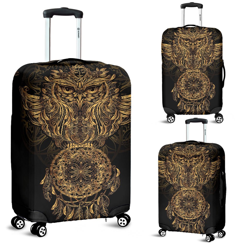 Gold Owl Luggage Cover - Carbone's Marketplace
