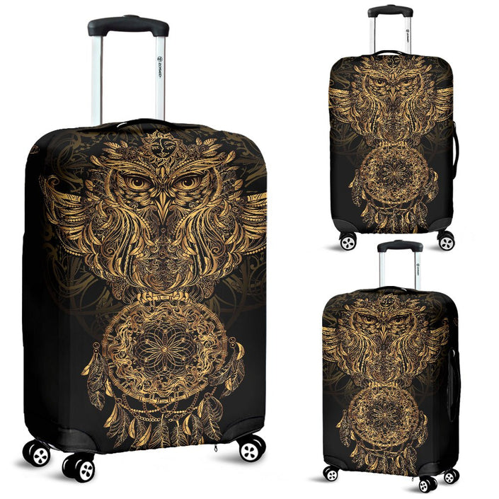 Gold Owl Luggage Cover - Carbone's Marketplace