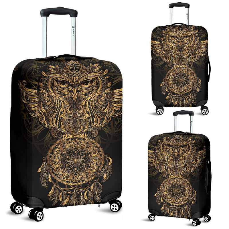 Gold Owl Luggage Cover - Carbone&