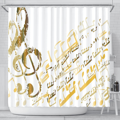 Golden Music Notes Shower Curtain - Carbone's Marketplace