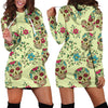 Green Sugar Skull Women's Hoodie Dress - Carbone's Marketplace