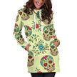 Green Sugar Skull Women's Hoodie Dress - Carbone's Marketplace