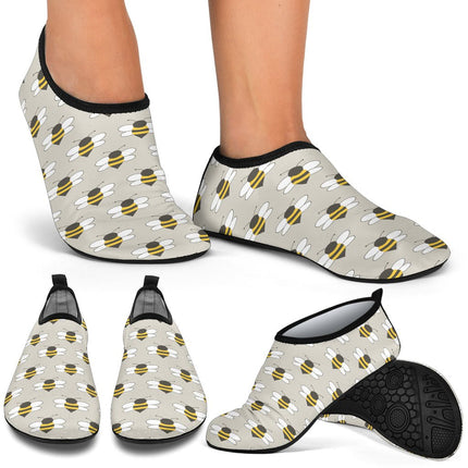 Grey back Cute Bumble Bees Aqua Shoes - Carbone's Marketplace