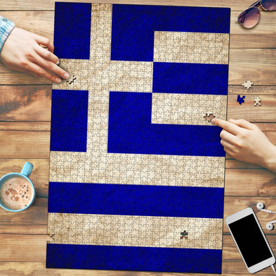 Grunge Flag Of Greece Jigsaw Puzzle - Carbone's Marketplace