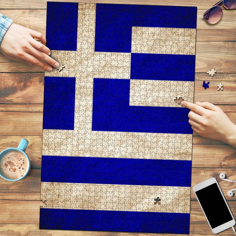 Grunge Flag Of Greece Jigsaw Puzzle - Carbone&