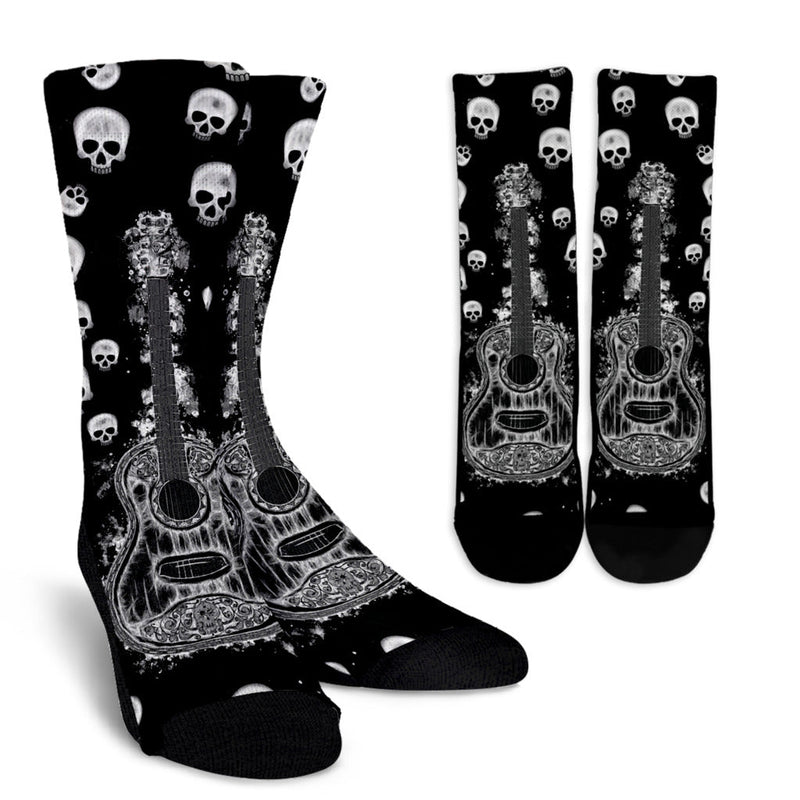 Guitar and Skulls Socks - Carbone&