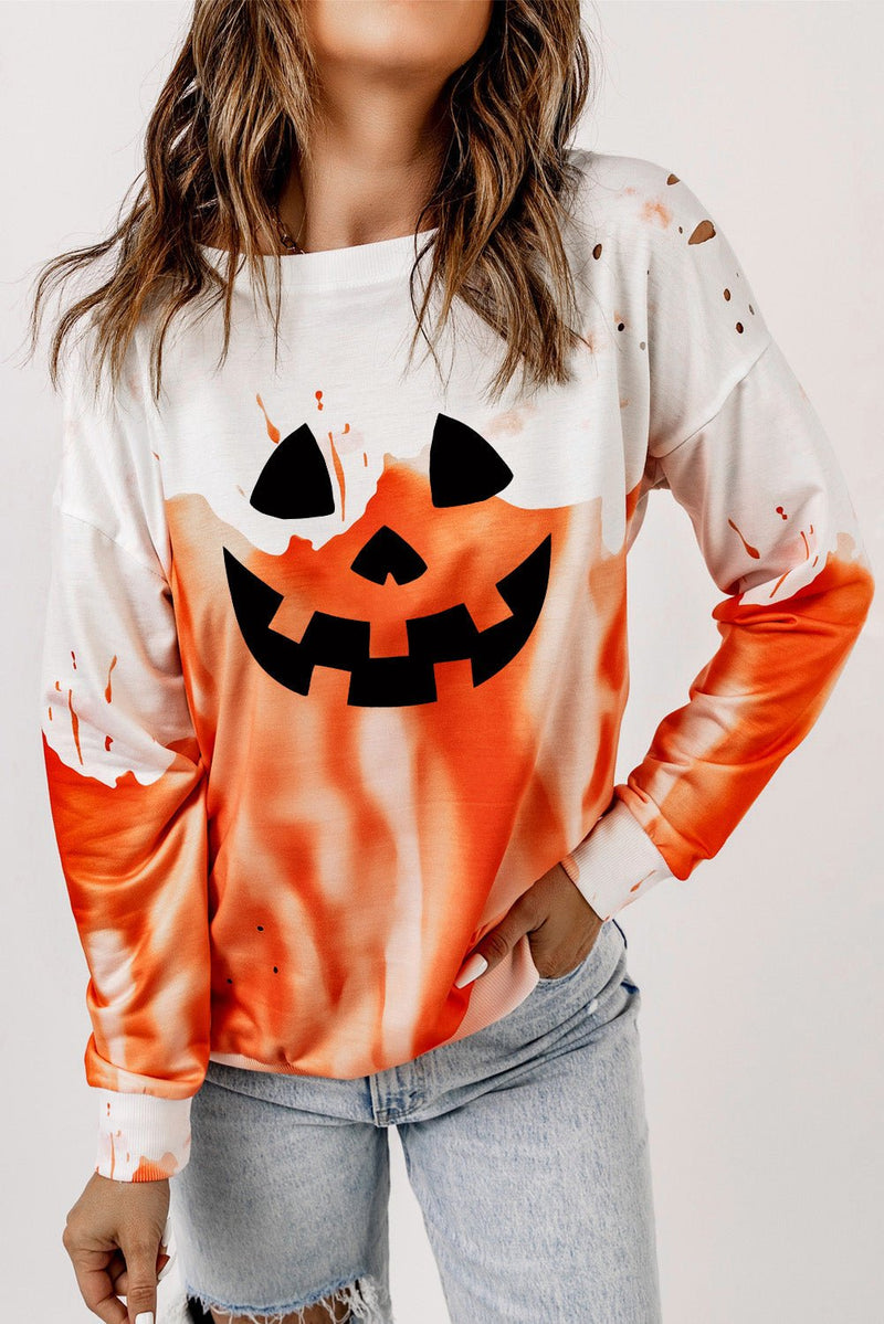 Halloween Theme Round Neck Sweatshirt - Carbone&