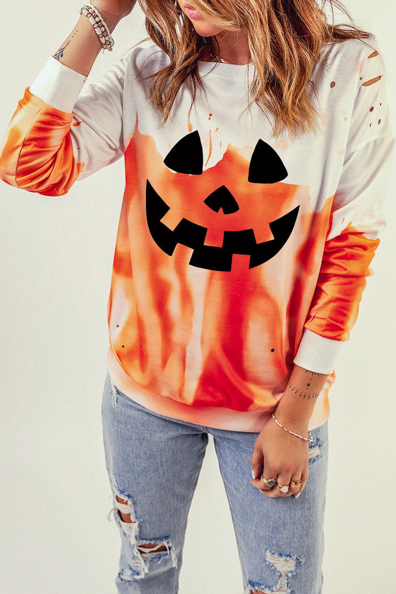 Halloween Theme Round Neck Sweatshirt - Carbone&