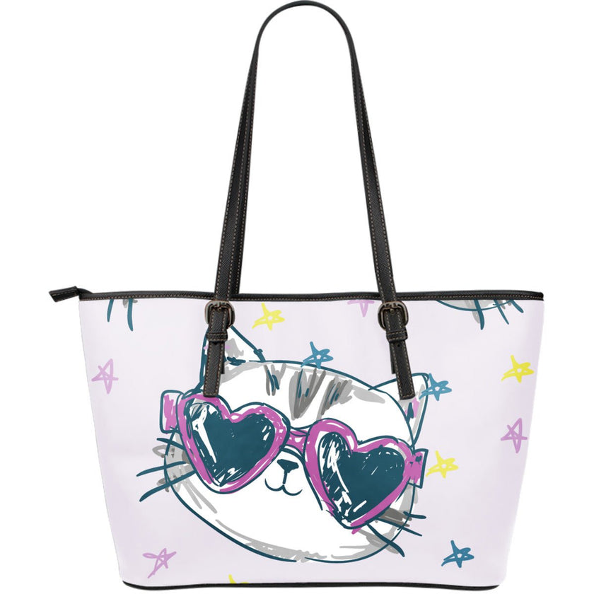 Happy Cat II Leather Tote Bag - Carbone's Marketplace