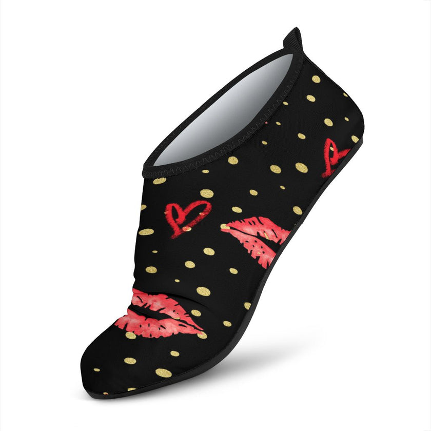 Hearts & Lips Design Aqua Shoes - Carbone's Marketplace