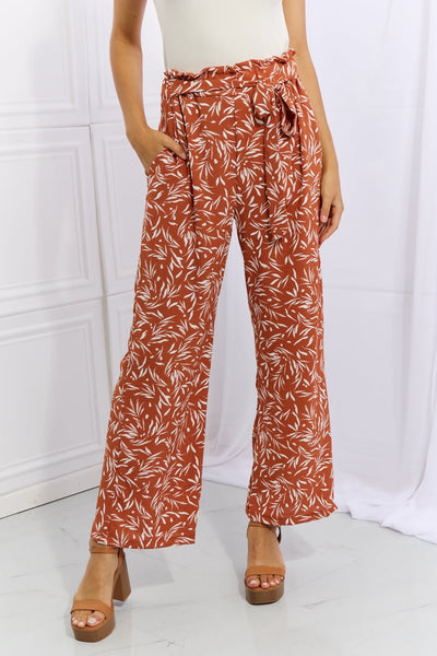 Heimish Right Angle Full Size Geometric Printed Pants in Red Orange - Carbone's Marketplace