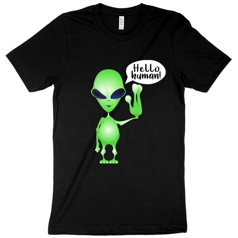 Hello Human T-Shirt - Alien T-Shirt - Carbone&