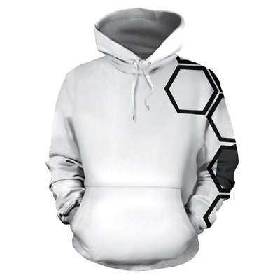 Hexagons white men's hoodie - Carbone's Marketplace