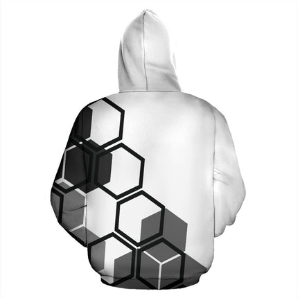 Hexagons white men's hoodie - Carbone's Marketplace