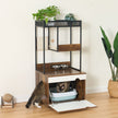 Hidden Cat Litter Box Enclosures with Cat Tree Tower, Cat Furniture with Scratching Pads and Large Storage Space, Industrial Cat Cabinet with Shelves and Doors, Rustic Brown - Carbone's Marketplace