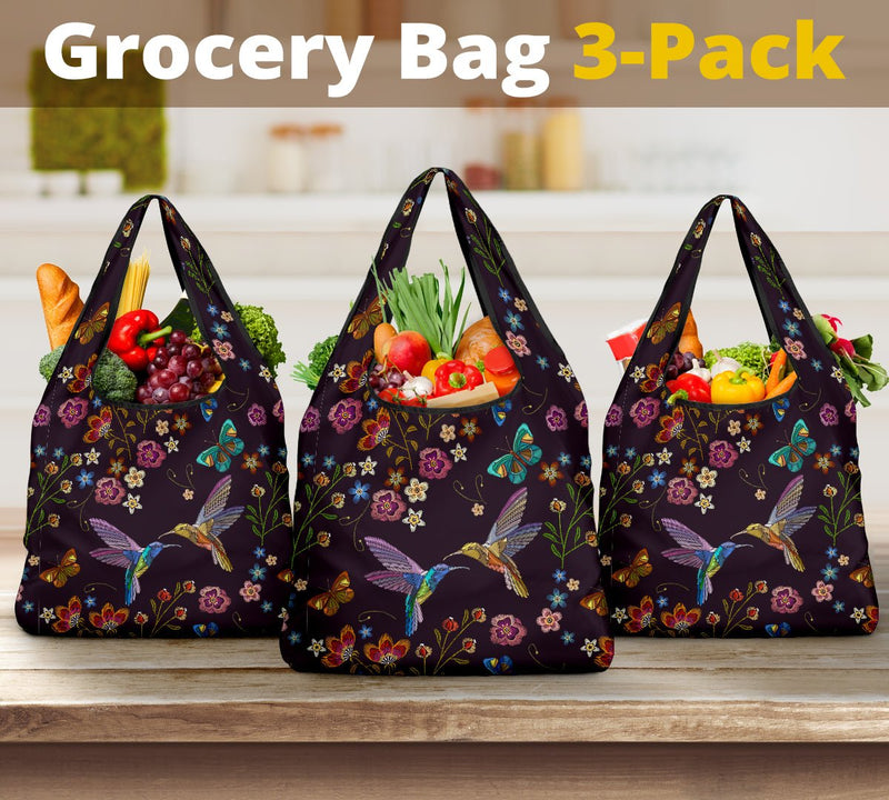 Hummingbird Reusable Grocery Bags Set - Carbone&