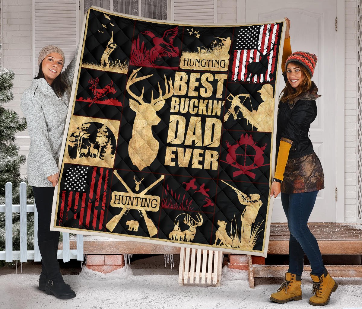 Hunting Best Bucking' Papa Ever Premium Quilt - Carbone's Marketplace