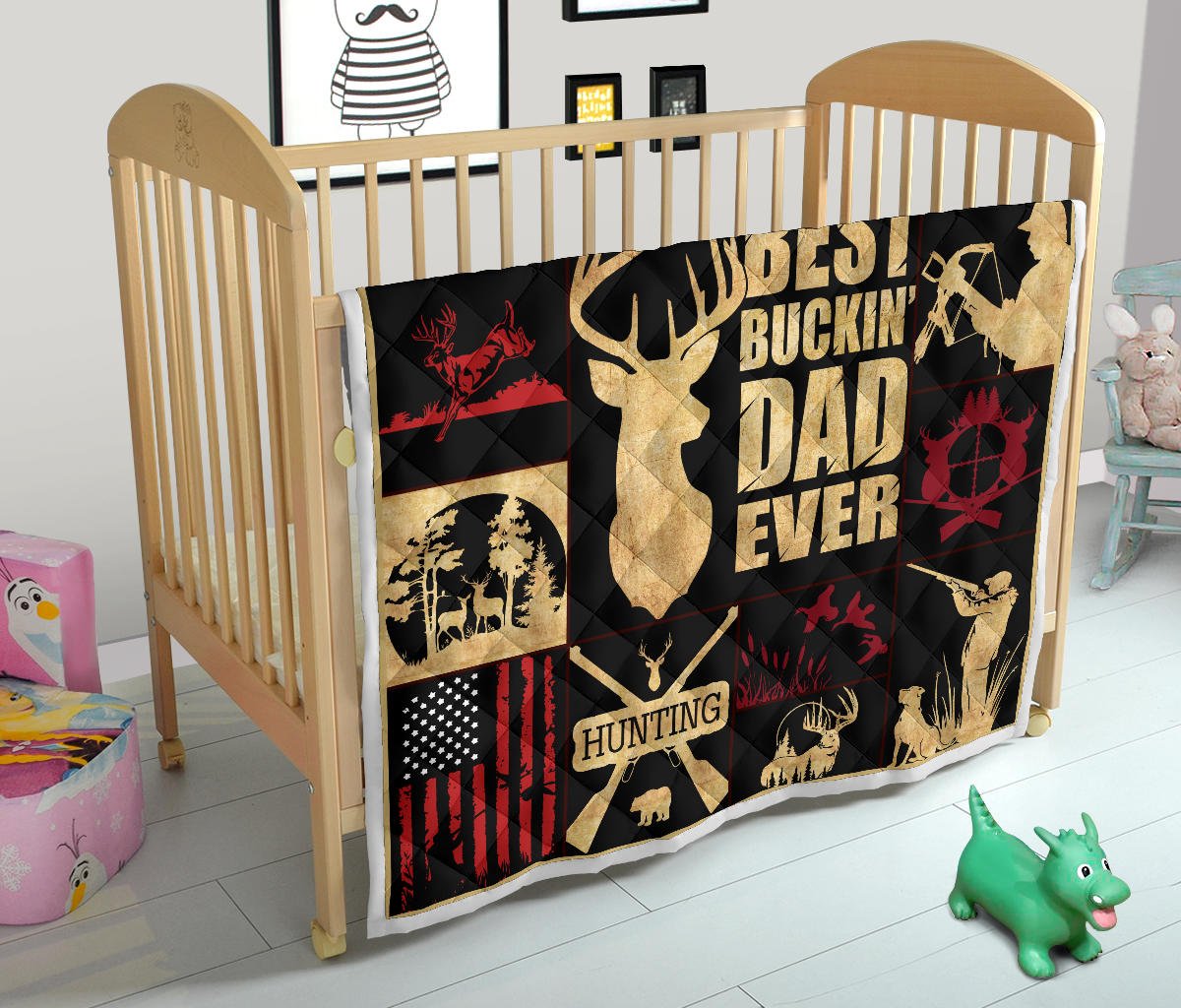 Hunting Best Bucking' Papa Ever Premium Quilt - Carbone's Marketplace