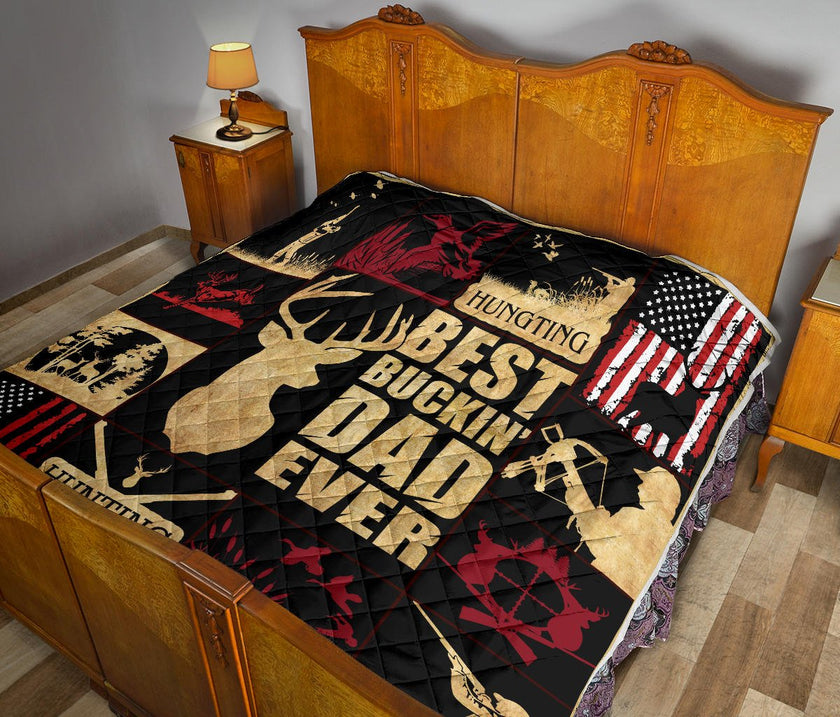 Hunting Best Bucking' Papa Ever Premium Quilt - Carbone's Marketplace