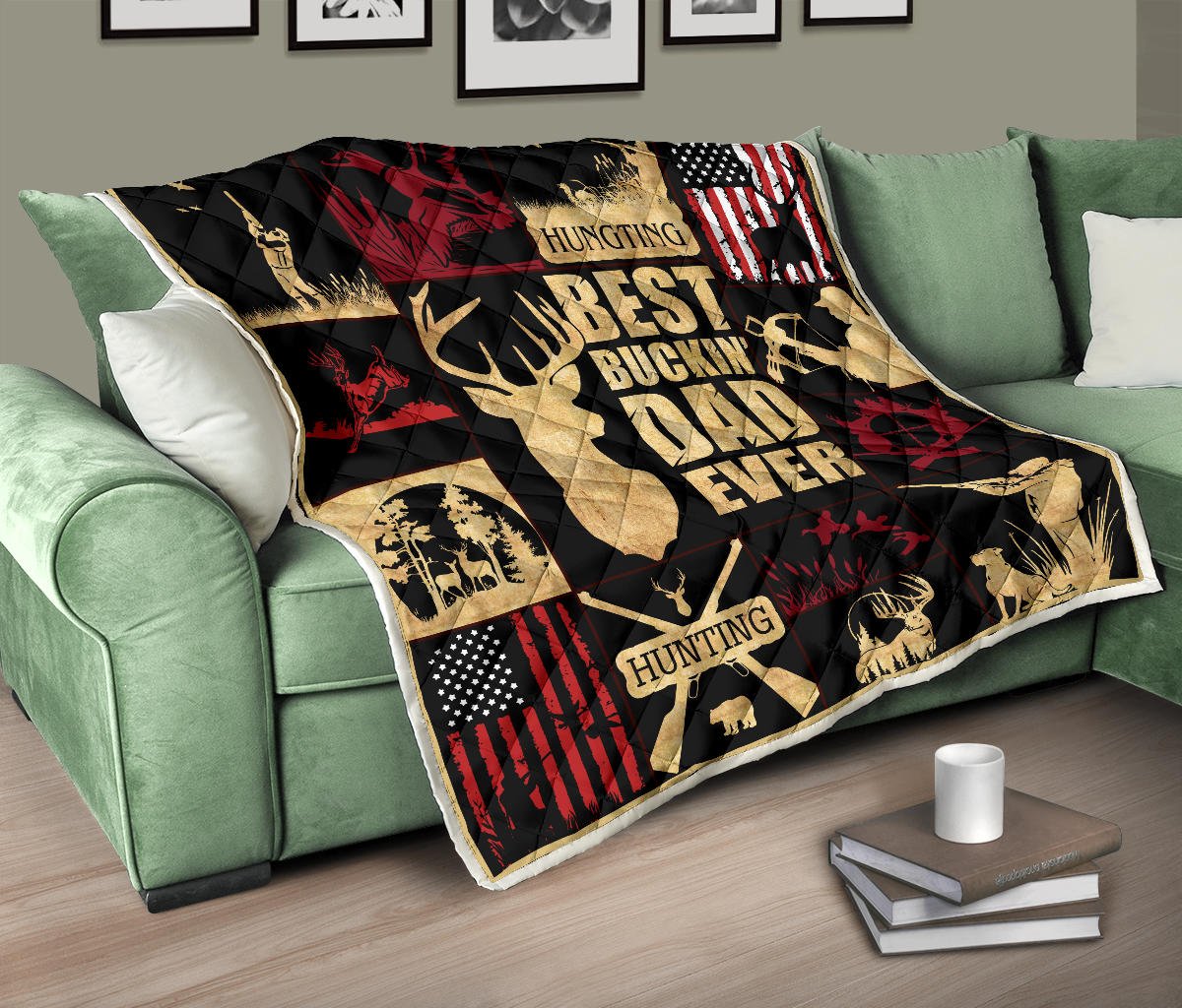 Hunting Best Bucking' Papa Ever Premium Quilt - Carbone's Marketplace