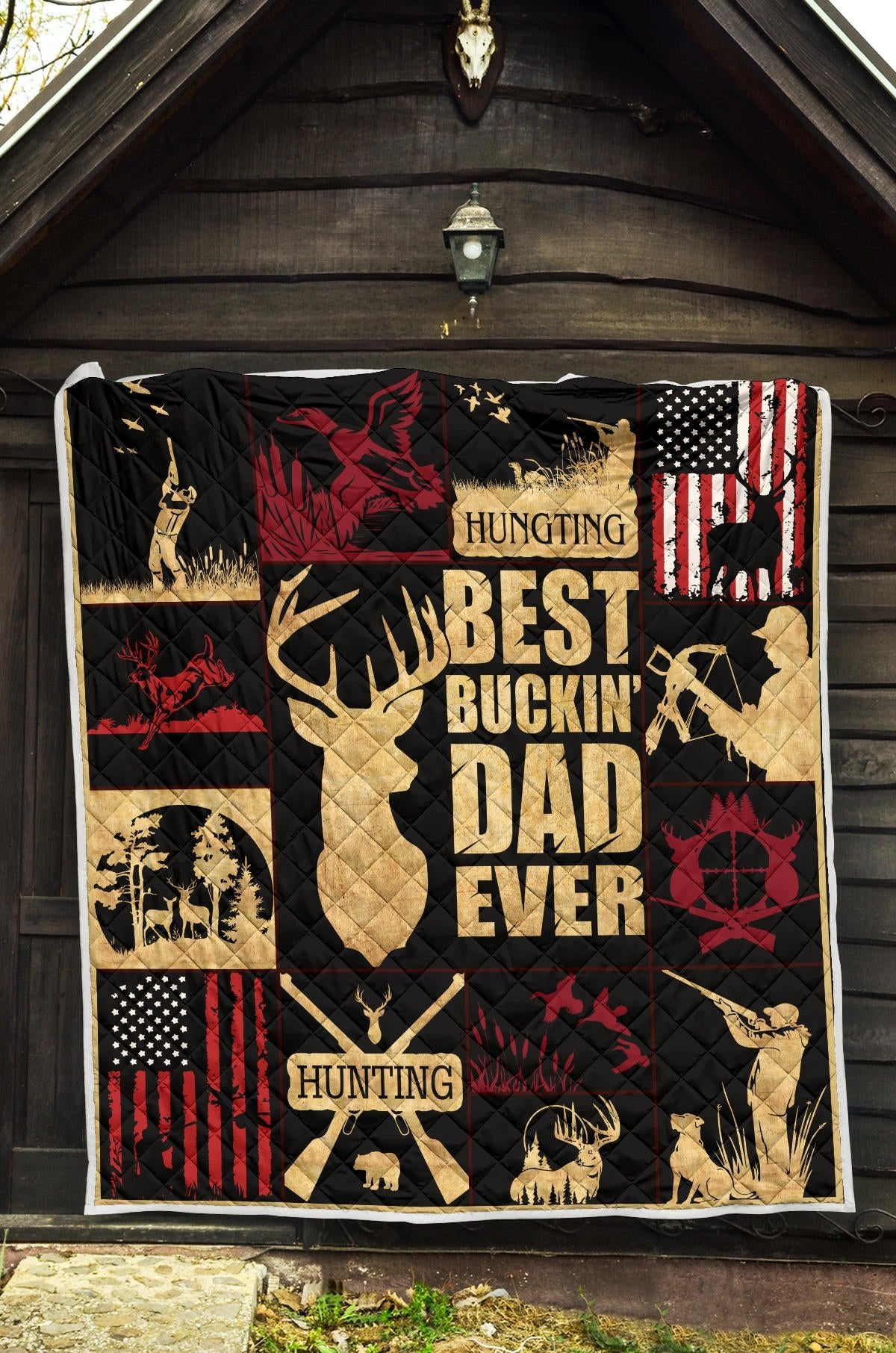 Hunting Best Bucking' Papa Ever Premium Quilt - Carbone's Marketplace