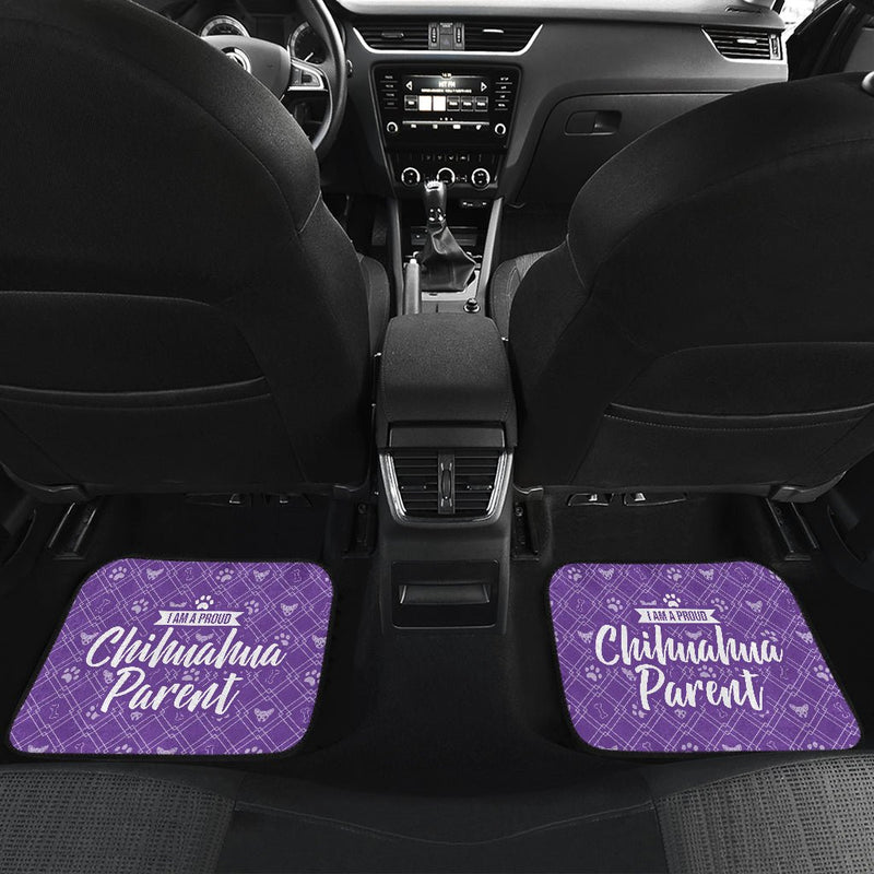 I am a Proud Chihuahua Parent Front and Back Car Mat (Set of 4) - Carbone&