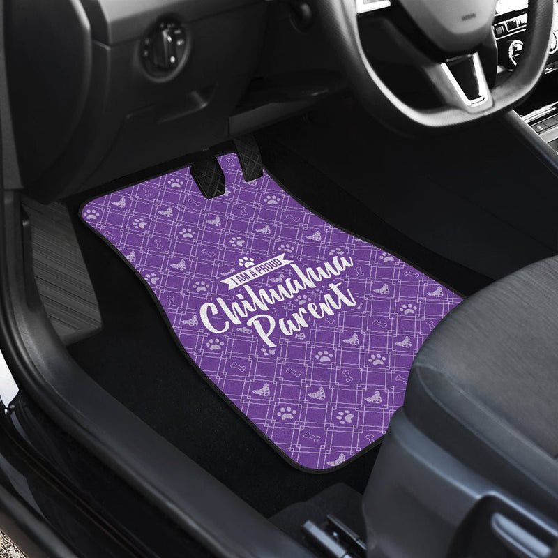 I am a Proud Chihuahua Parent Front and Back Car Mat (Set of 4) - Carbone&