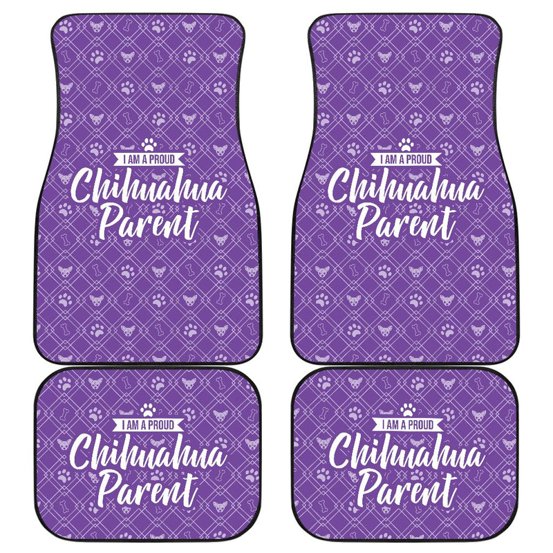 I am a Proud Chihuahua Parent Front and Back Car Mat (Set of 4) - Carbone&