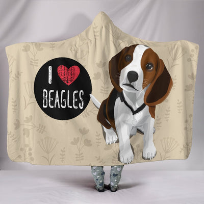 I Love Beagles Hooded Blanket for Lovers of Beagle Dogs - Carbone's Marketplace