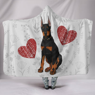 I Love Dobermans Hooded Blanket for Lovers of Doberman Dogs - Carbone's Marketplace
