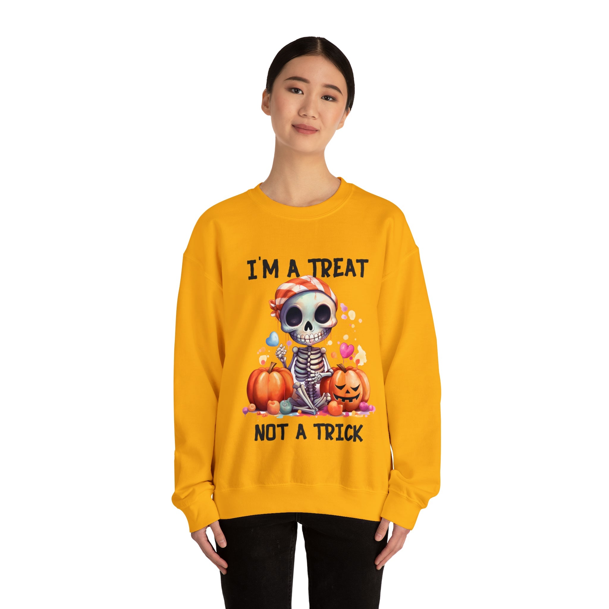 I'm A Treat Not A Trick- Halloween Crewneck Sweatshirt - Carbone's Marketplace