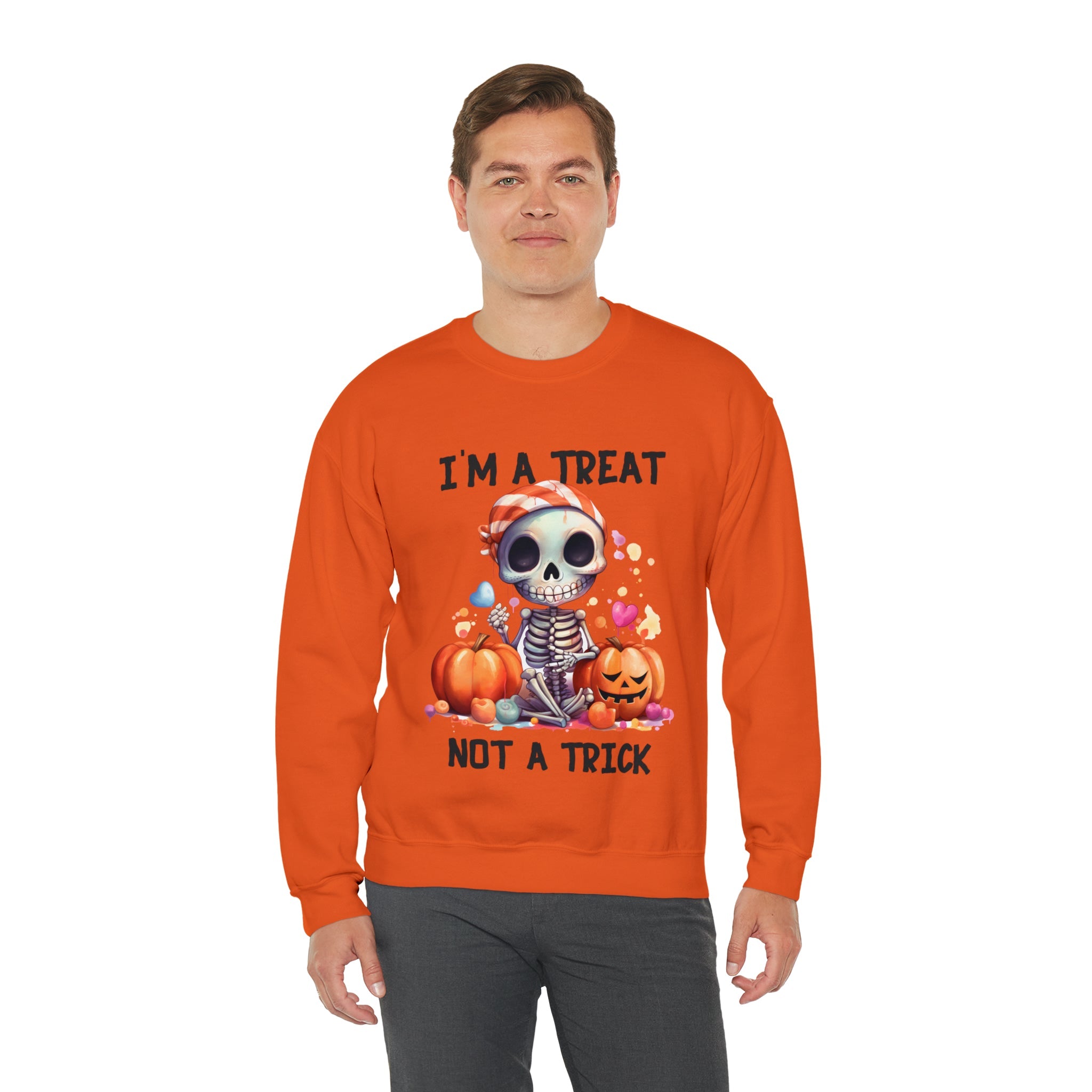 I'm A Treat Not A Trick- Halloween Crewneck Sweatshirt - Carbone's Marketplace