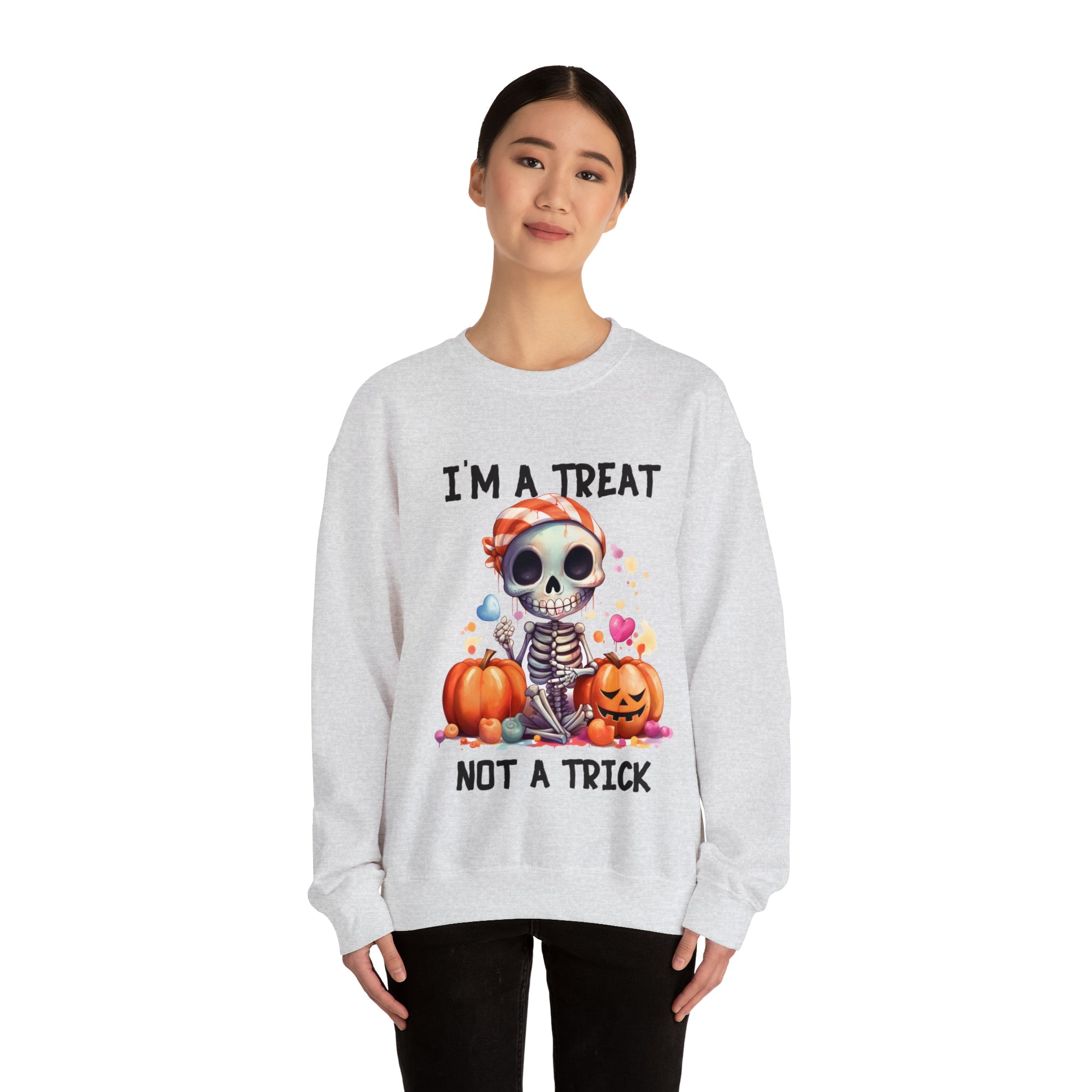 I'm A Treat Not A Trick- Halloween Crewneck Sweatshirt - Carbone's Marketplace