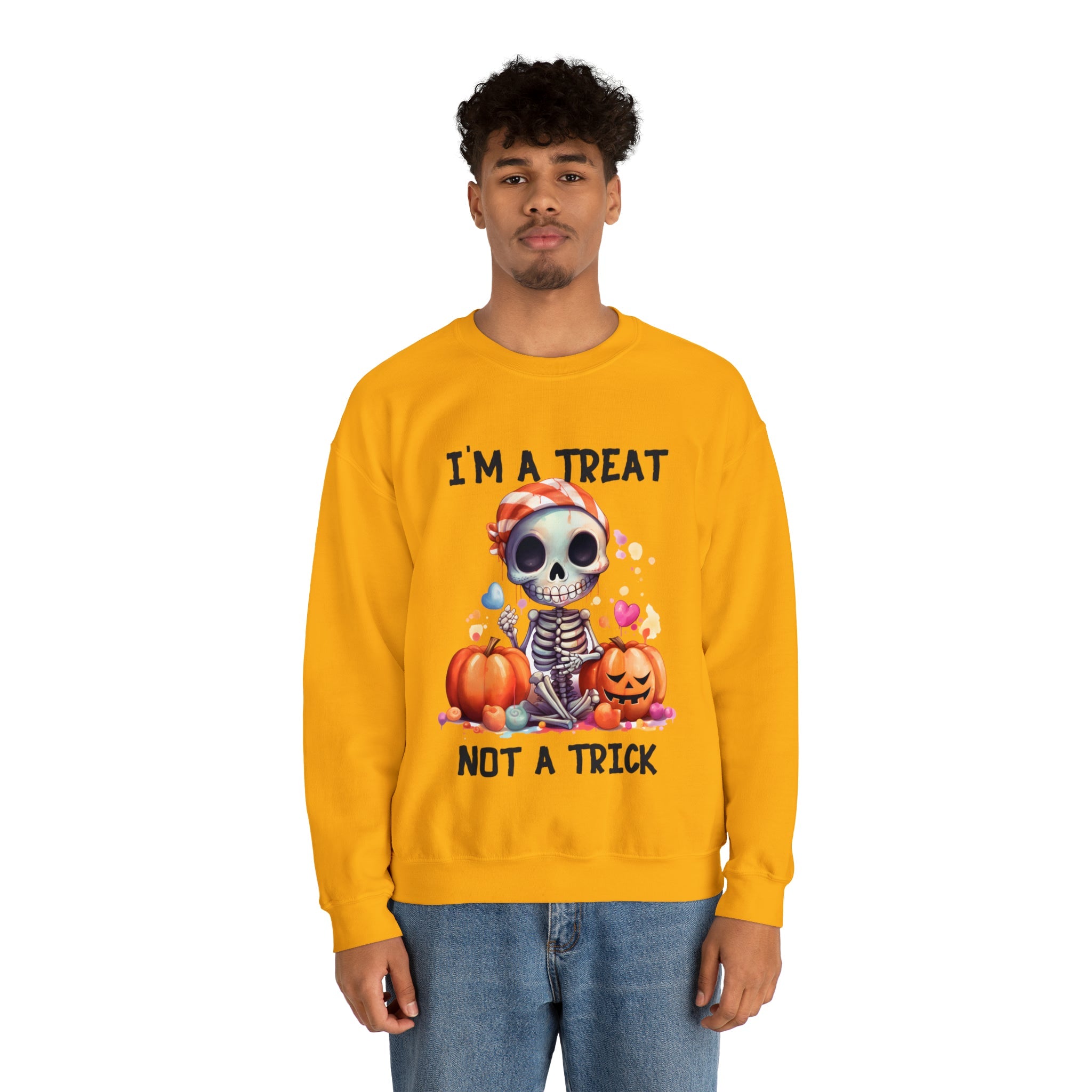 I'm A Treat Not A Trick- Halloween Crewneck Sweatshirt - Carbone's Marketplace