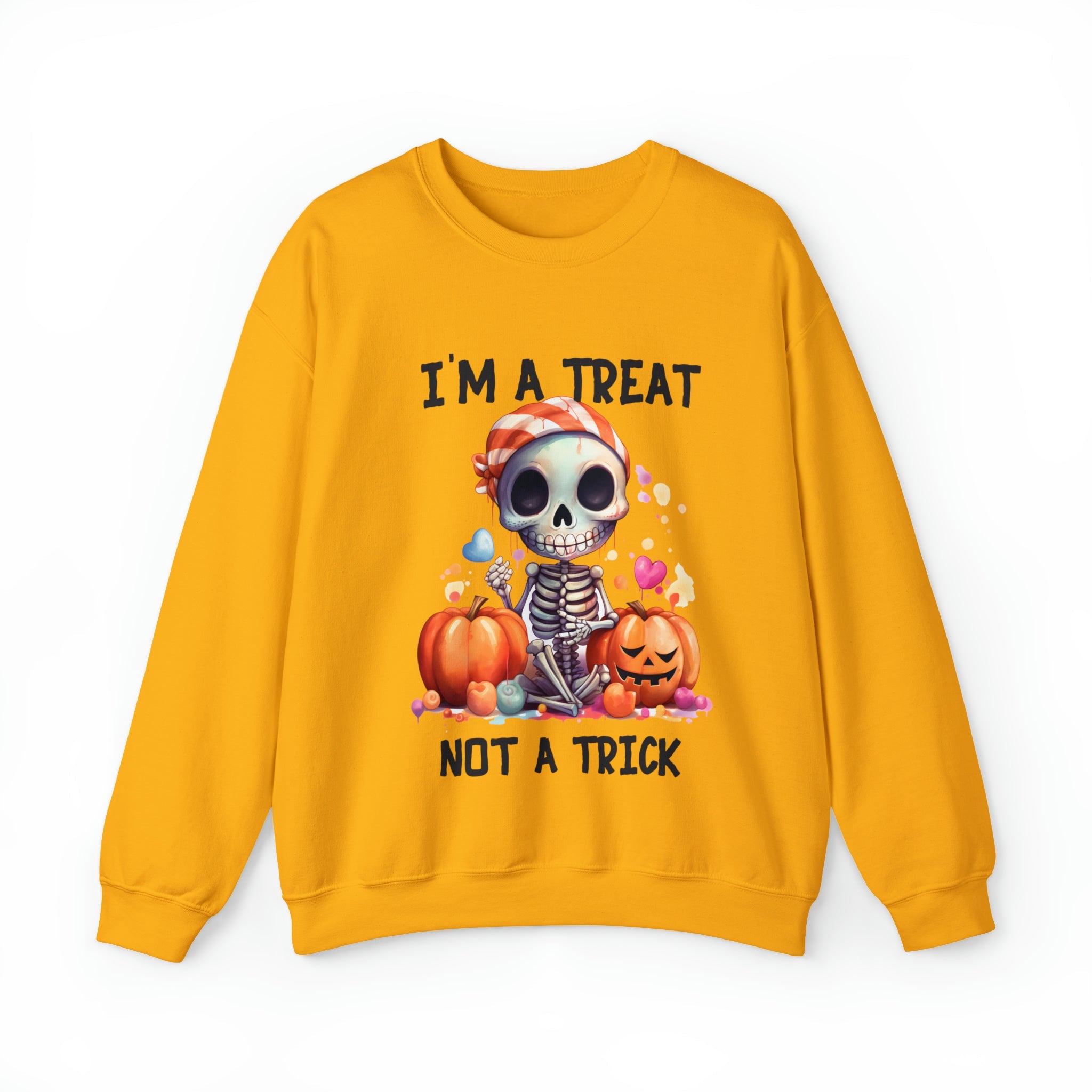 I'm A Treat Not A Trick- Halloween Crewneck Sweatshirt - Carbone's Marketplace