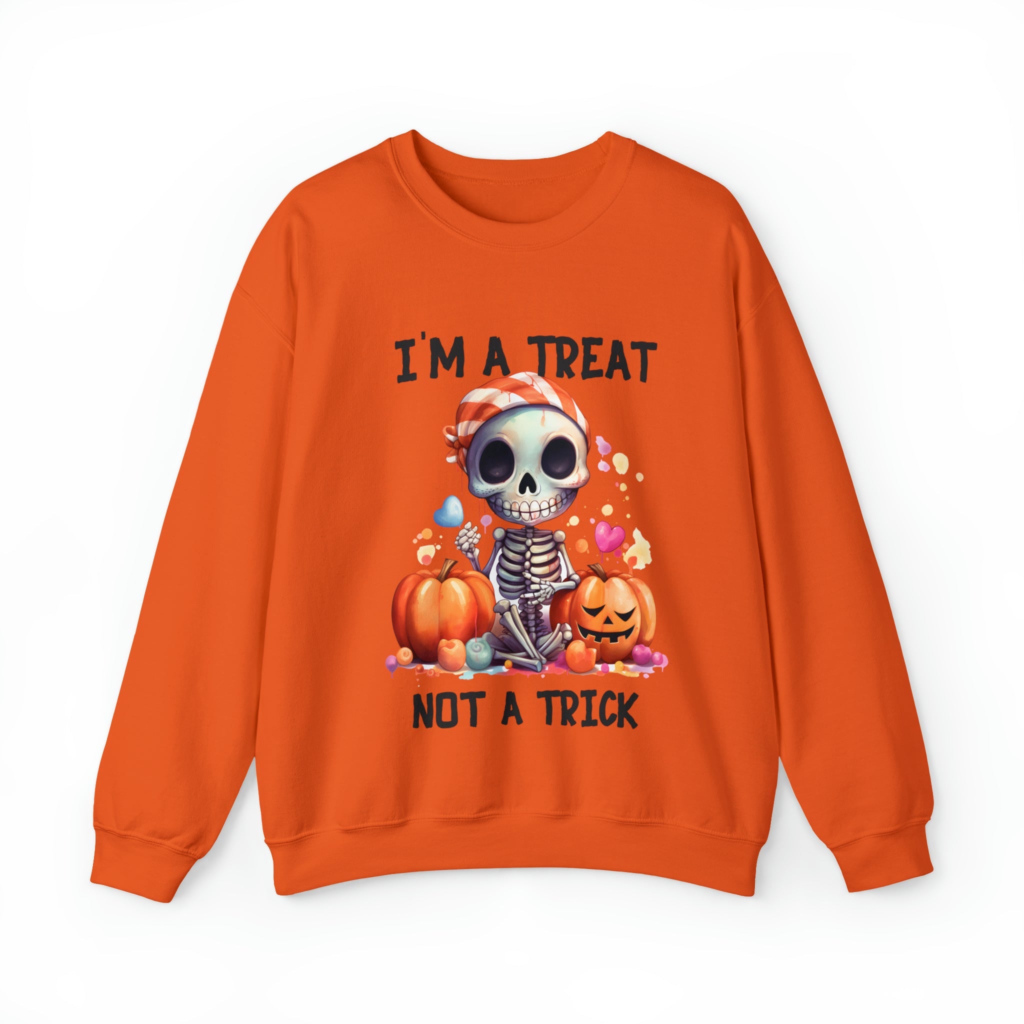 I'm A Treat Not A Trick- Halloween Crewneck Sweatshirt - Carbone's Marketplace