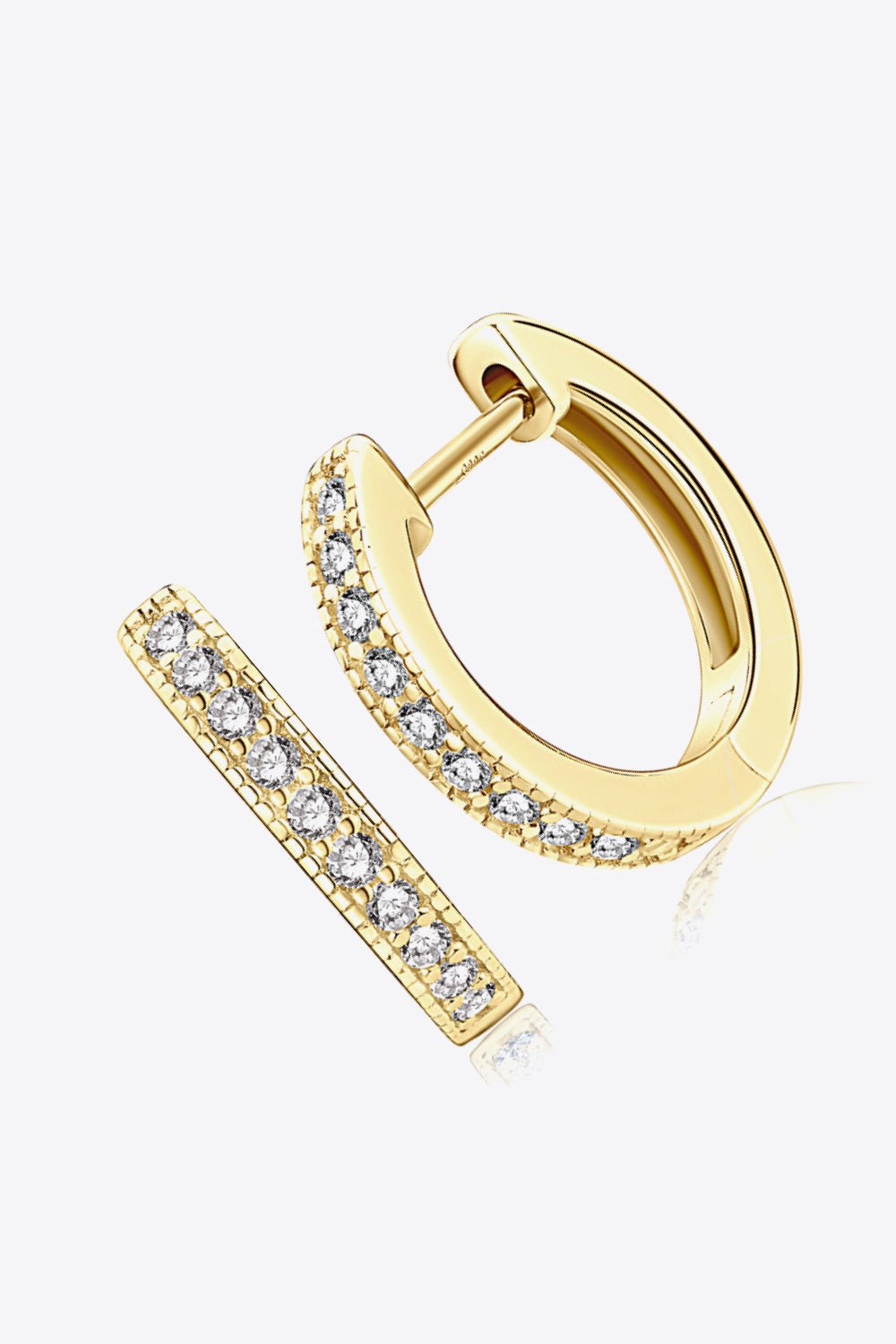 Inlaid Moissanite Hoop Earrings - Carbone's Marketplace