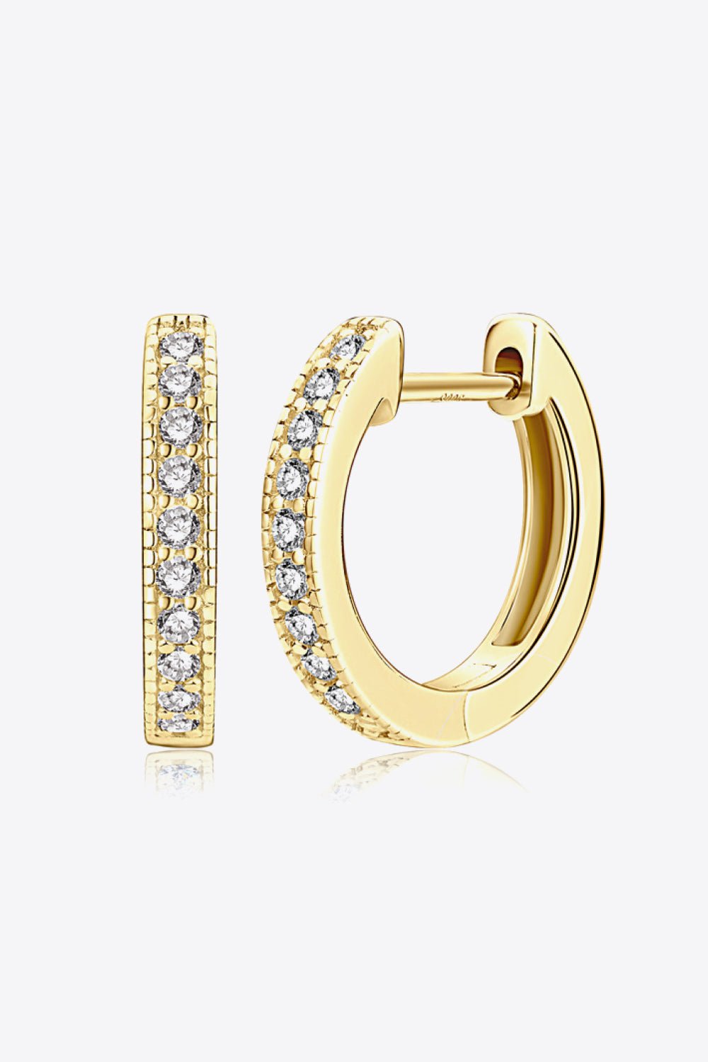 Inlaid Moissanite Hoop Earrings - Carbone's Marketplace