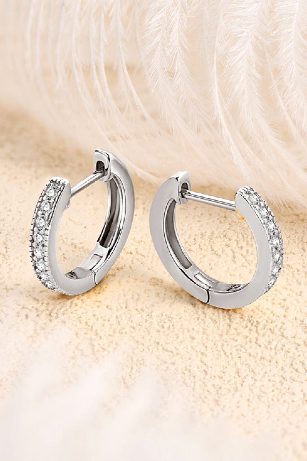 Inlaid Moissanite Hoop Earrings - Carbone's Marketplace