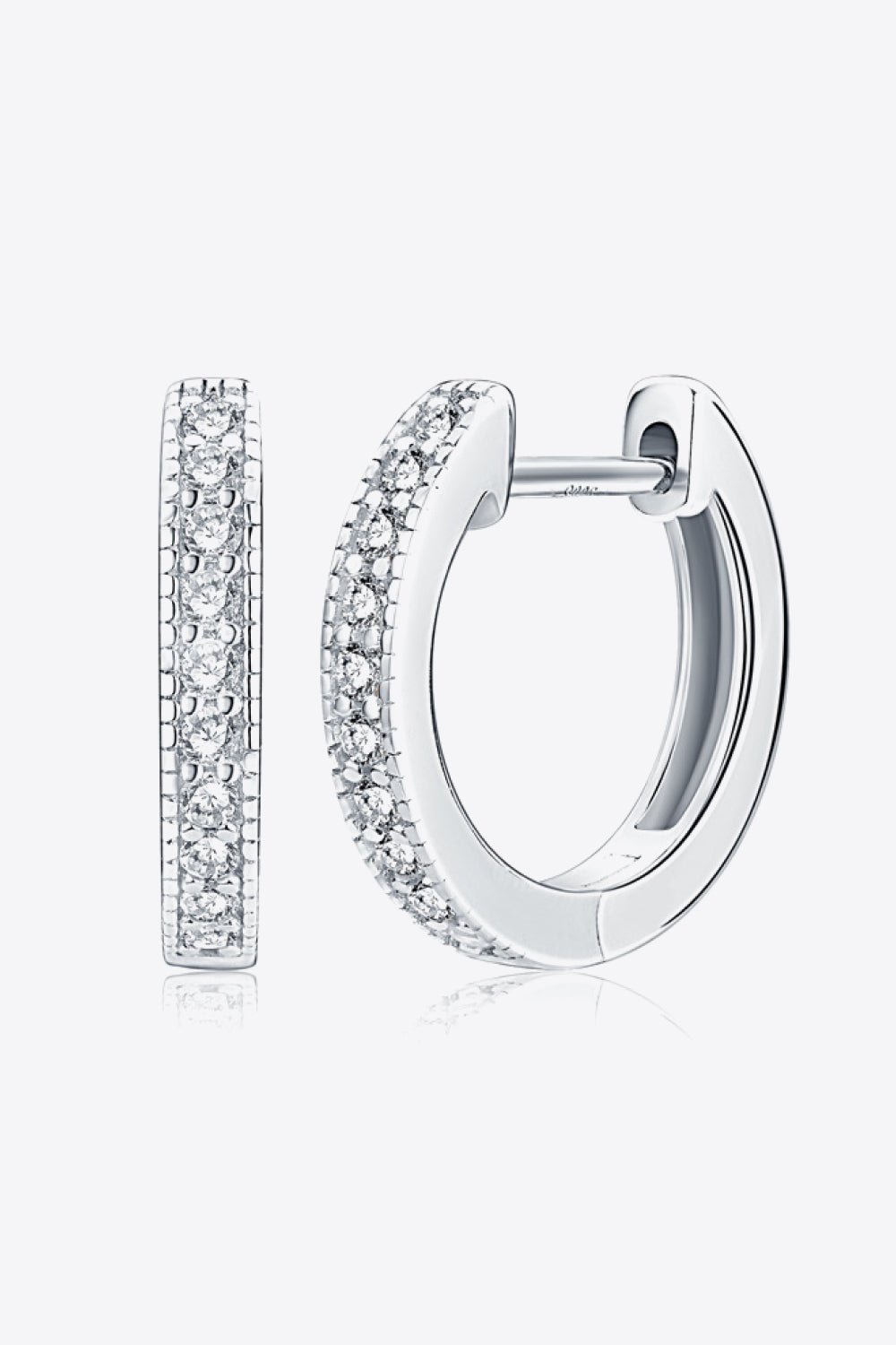 Inlaid Moissanite Hoop Earrings - Carbone's Marketplace