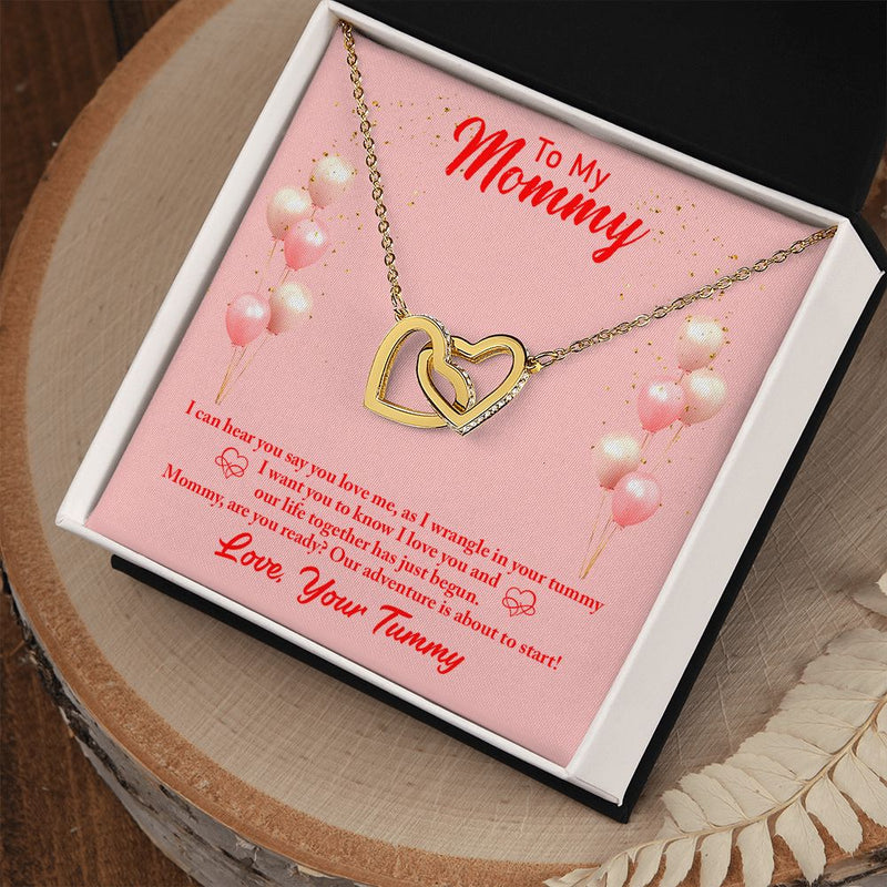 Interlocking Heart Necklace Mom To Be - Carbone&